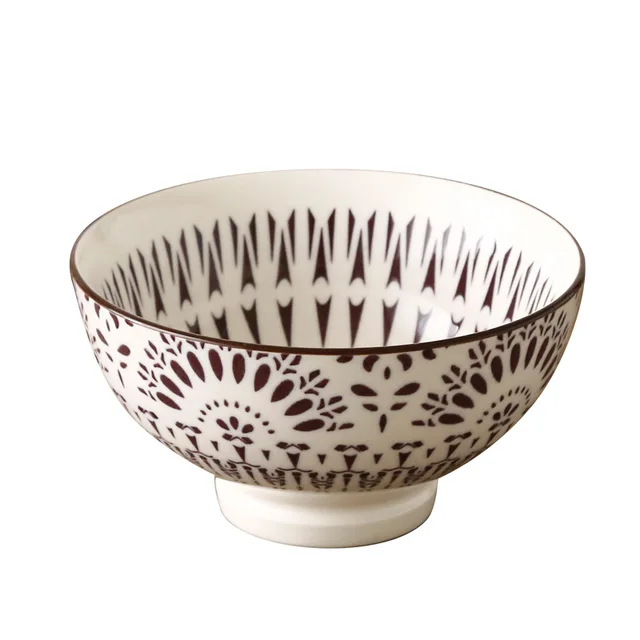 Japanese and Wind 4.5-inch Rice Bowl Ceramic Unglazed Anti-scalding Bowl European Simple Household Soup Bowl  High-legged 5