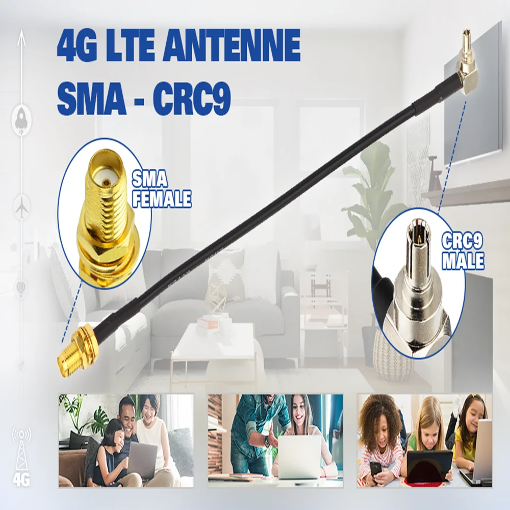 

Superbat CRC9 Male Right Angle to SMA Female Bulkhead RG174 10cm RF Coaxial Cable for 3G Huawei Modem