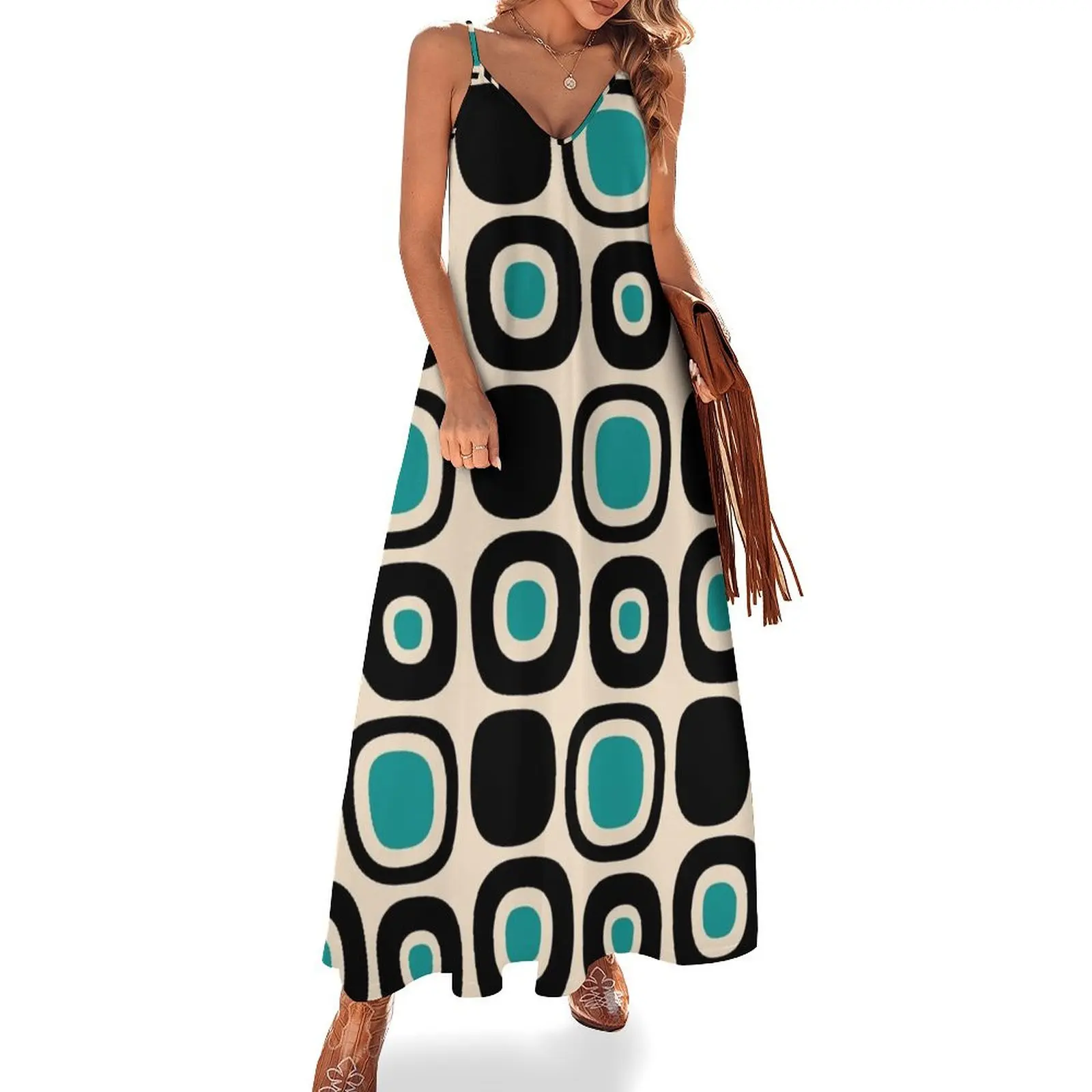 

Retro Mid Century Modern Garden Path Pattern 152 Sleeveless Dress ladies dresses for women 2024 bandage dress