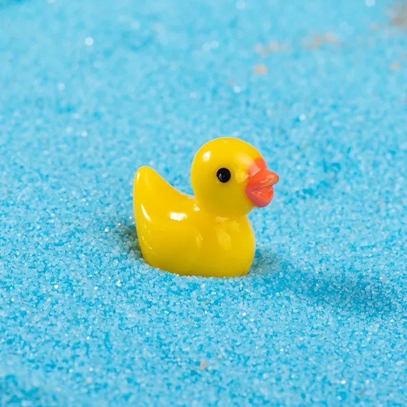 Mini Resin Yellow Duck Ornaments Cute Cartoon Figurines DIY Dollhouse Decoration Handcrafts Figurines & Miniatures