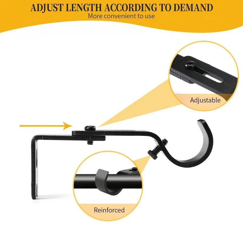 Curtain Rod Curtain Track Bracket 2pcs Heavy Duty Curtain Rod Bracket Practical Bracket Hang Curtain Rod Holders Tap Right Into Window Frame