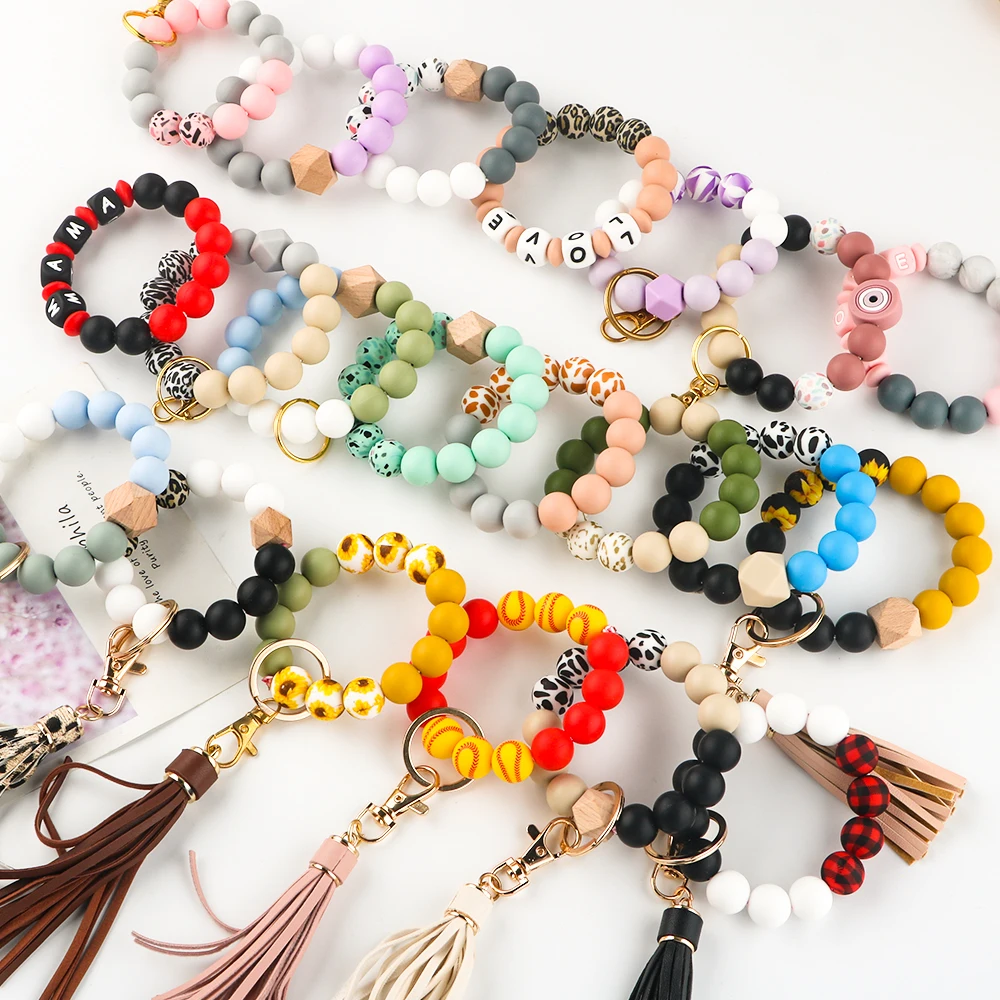 50~500pcs Wholesale 15mm Printed Silicone Bead Round Bead For Jewelry Making DIY Bracelet Necklace KeyChain Accessories