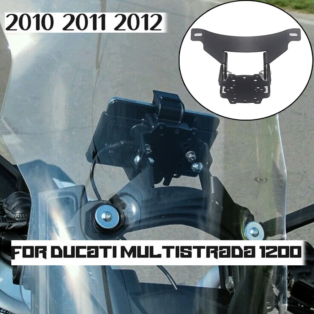 GPS Staffa per Multistrada 1200 Staffa Navigazione Telefono Cellulare per Ducati per MULTISTRADA 1200 2010-2012 Supporto Adattatore GPS Ricarica Wireless USB Moto GPS Staffa Navigazione (Misurare : U