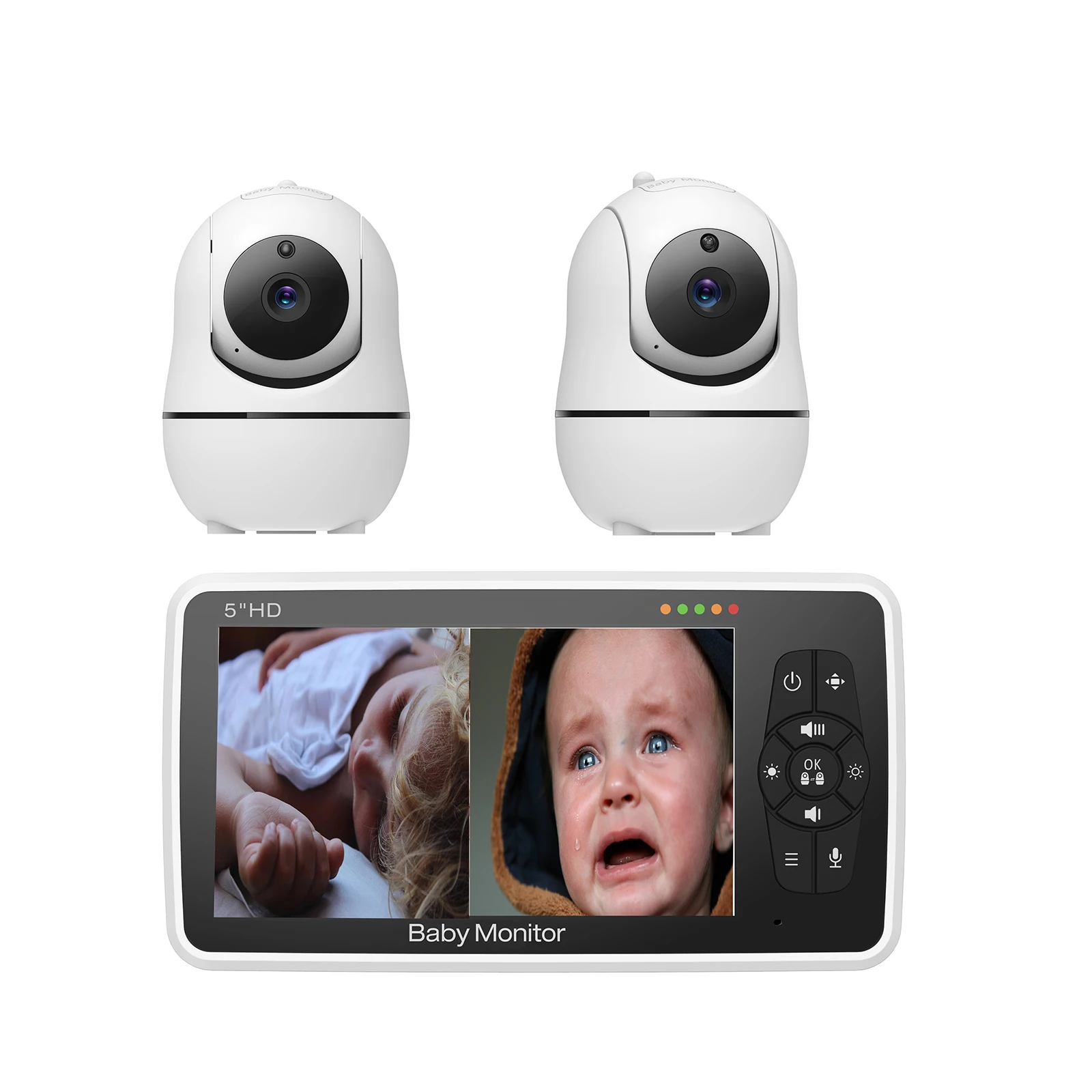 Glat længes efter Banquet 1v2 One Monitor 2 Camera Baby Monitor 2 Camera 24h Display Baby Cry Baby  Sleep New Mom New Dad Gifts For Babyroom - Baby Monitor - AliExpress