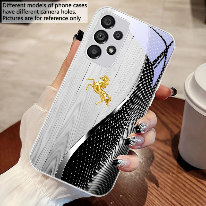 Wood Grain Golden Horse Glass Phone Case