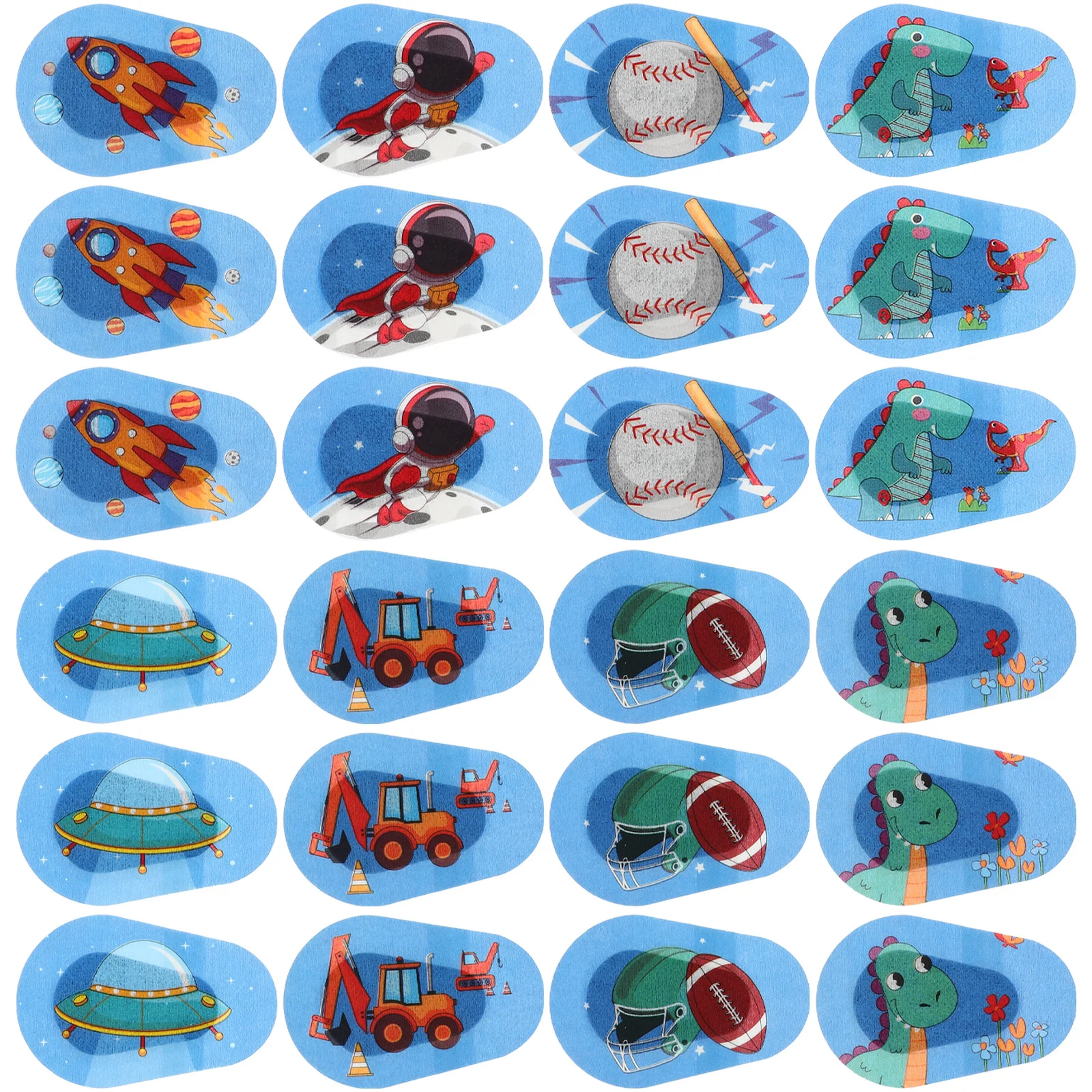 24 Pcs Blindfold Kids Glasses Patches Eye for Single Mask Lazy Non-woven Fabric Amblyopia Eyeglasses Child Blinder 5