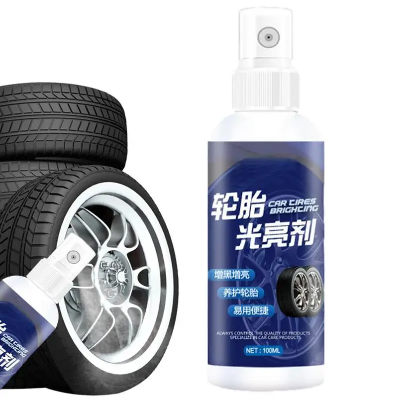 

Car Wash Wax Tire Wheel Sprayable Extra Glossy Tire Shine Works On Rubber 100ml Tire Coating Refurbishing Spray Safe For Cars