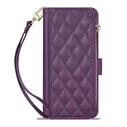 Compact Leather Wallet Case with Zipper Card Slot and Magnetic Flip Stand Feature for iPhone XR (Wine red)