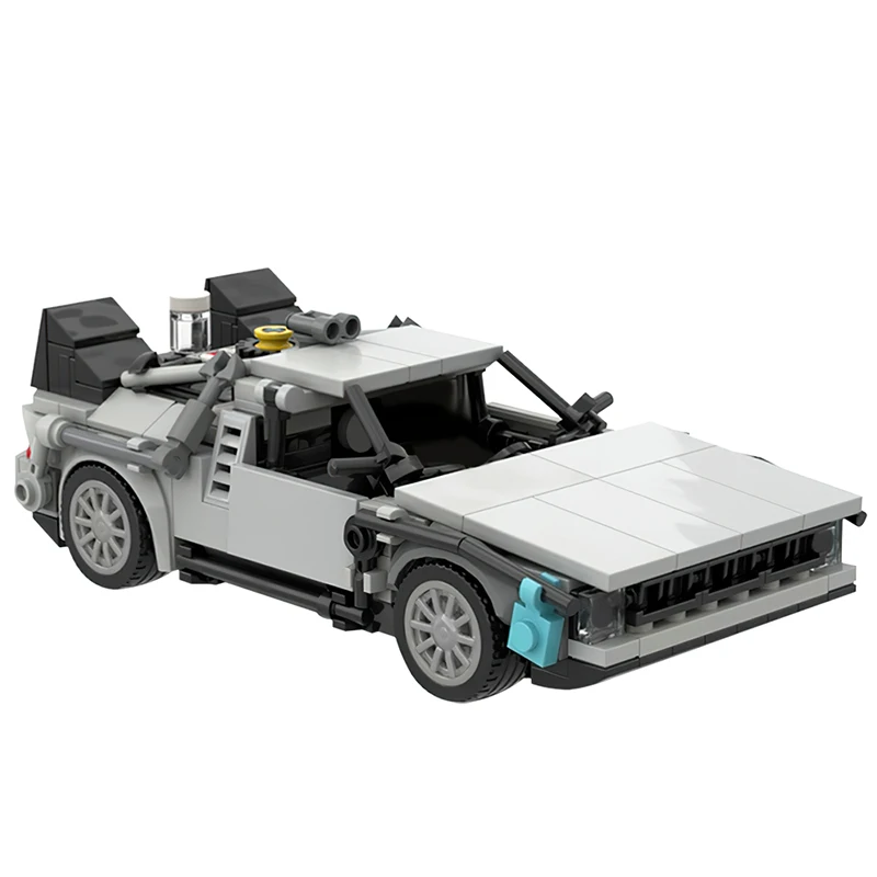 Moc Time Machine Back Car The Future Sports Building Blocks Brick Delorean Time Machine Speed Vehicle Supercar Boy Education Toy
