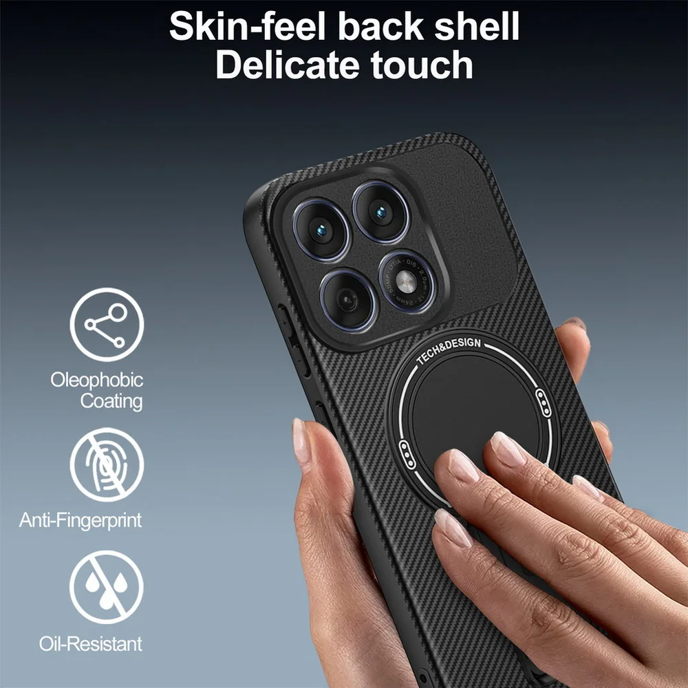 Carbon Fiber Magnetic Ring Case with Invisible Stand Holder