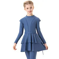 Skirts for Girls of Age 13 Muslim Swimsuit Girls 3 Piece Full Cover Hijab Burkini Arabic Swimwear Sunsuit Beachwear M Apparel 1