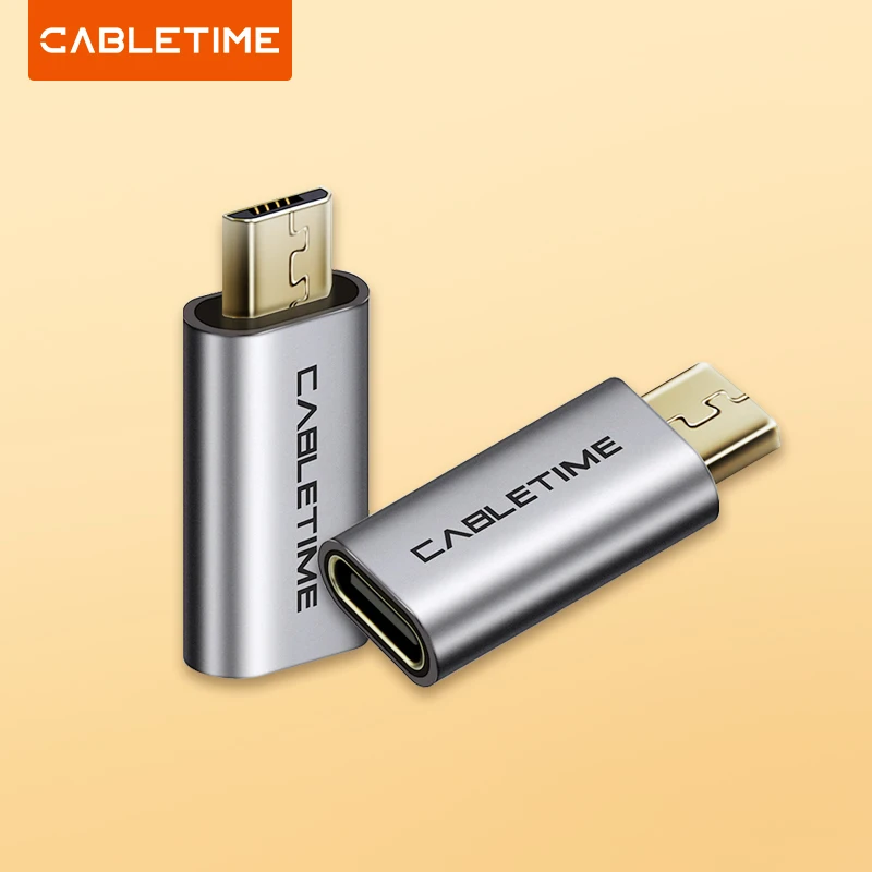 

CABLETIME Micro B Adapter USB C Mobile Phone Adapter Connector For Xiaomi Samsung Galaxy Huawei USB Type C C006
