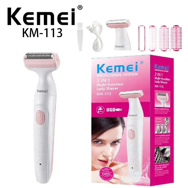 KEMEI Km-113 Body Wash Disposable Wet And Dry Dual-use Painless Lady Body Hair Removal Shaver 580 760nm 800 1100nm 1 064 eyebrow wash tattoo 810nm 755nm 980nm hair removal picosecond laser goggles