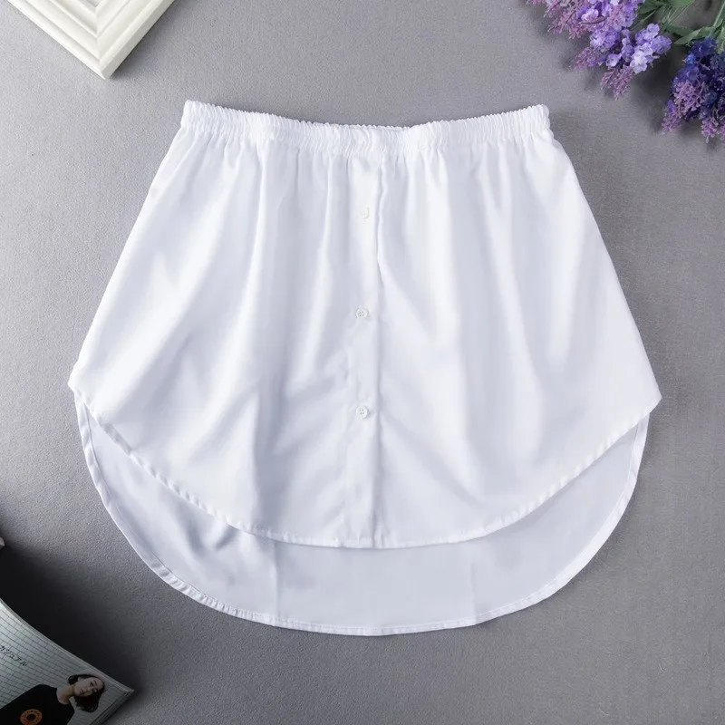Description Picture 3 of itemS-3XL Women Fake Shirt Hem Detachable Underskirt Irregular Skirt Tail Blouse Hem Extender Mini Skirt Layered Inner Layer