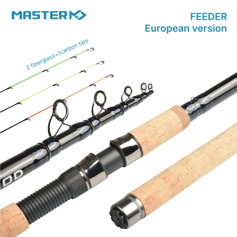 

Master Logic Tele Feeder Fishing Spinning Travel Rod,Telescopic 3.6m +3 Tips Carp Perch Trout 25-80g Cork Handle Fast Rods