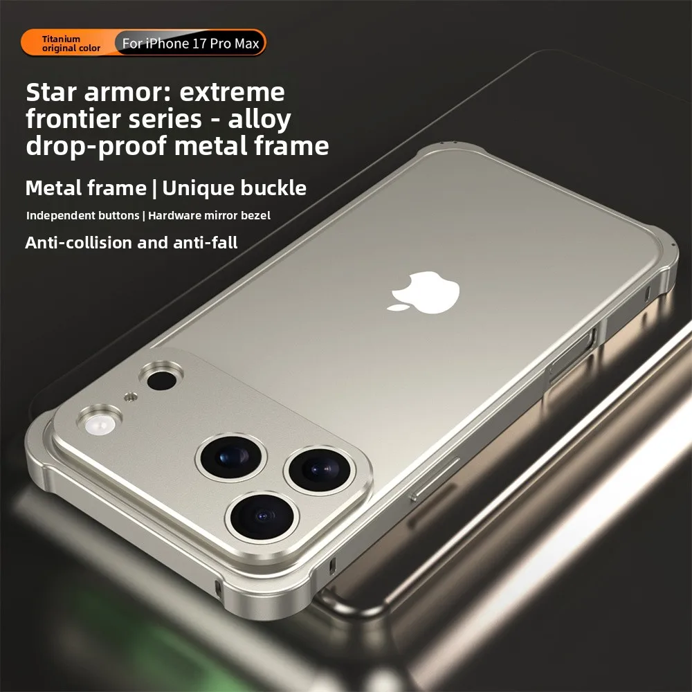 Sleek Aluminum Alloy Phone Case with Camera Protection and Shockproof Design