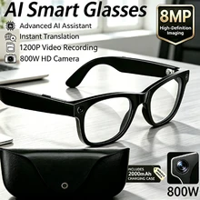 2026 AI 스마트 글래스 MT5 미니, 8MP HD 카메라, 비디오 녹화, 오디오 통화, 음성 어시스턴트, 실시간 번역 기능이 있는 스마트 안경