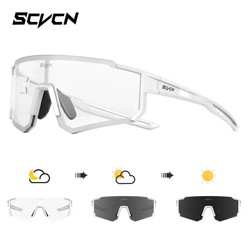 SCVCN Photochromic Hiking Eyewear Cycling Glasses Sunglasses for Men Cycling Road Mountain Bike Glasses Women Casual Windproof