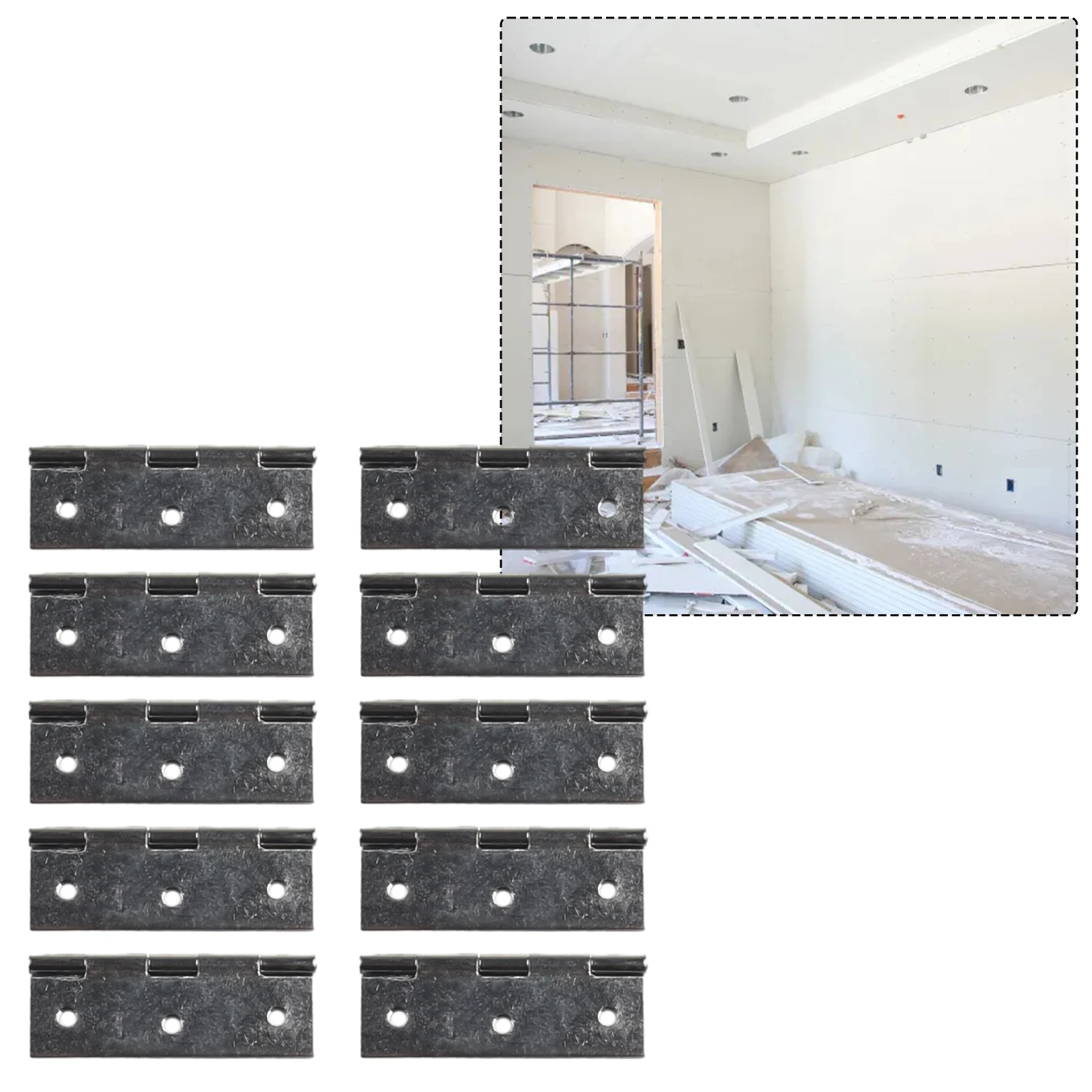 Description Picture 4 of item10 PCS  Door Hinge Stainless Steel Flat Hinges Window Cabinet Hinges Door Connector Bookcase Wooden Box Furniture Hardware