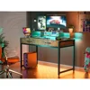 47" Home Office Desk With Monitor Shelf Gaming  Work Desk Study Desk for Bedroom Computer Table Rustic Brown Furniture 5