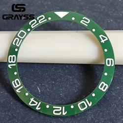 Premium GRAYSS Ceramic Watch Bezel Insert - 38mm Alloy Ring (GMT green)