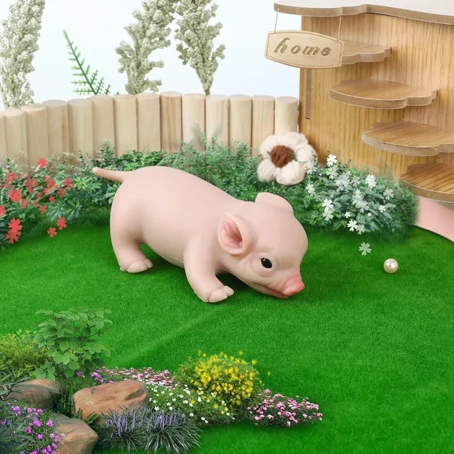 Animal Replica Realistic Pig Mini Silicone Wax Statue - China