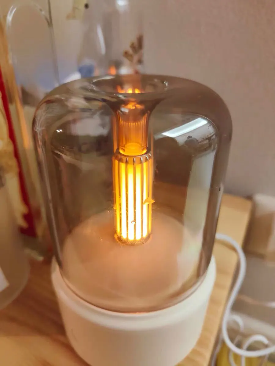 Home Aromatherapy Machine Ultrasonic Atomizer Simulation Candlelight LED Bedside Lamp Bedroom Low Noise Humidity