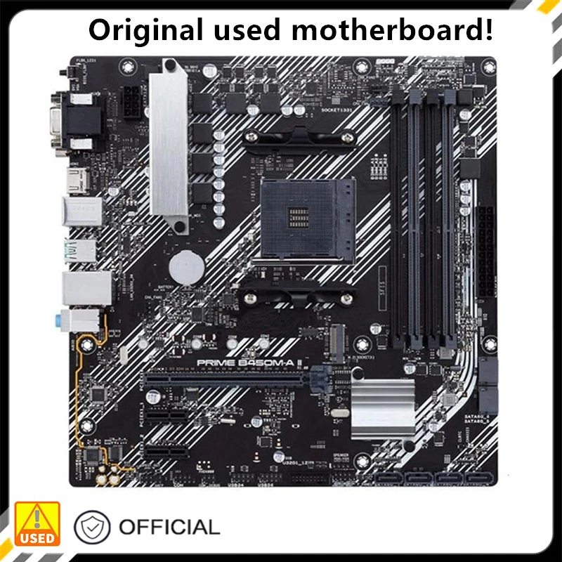 Per B450 Prime B450M-A Ii Presa Della Scheda Madre Am4 Per Amd B450 Ddr4 Usb3.0 Sata3 Scheda Madre Desktop Originale Scheda Madre Usata