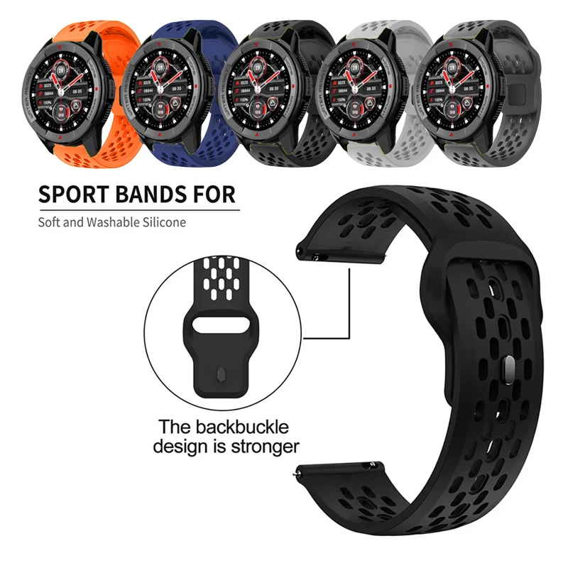 Breathable Sports Band - Adjustable Strap in Multiple Sizes (18mm, 20mm, 22mm)