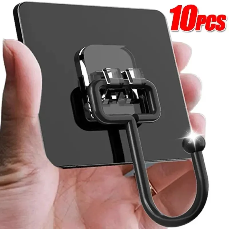Multifunctional hooks 10/1Pcs Strong Self Adhesive Punch-free Door Wall Hangers for Kitchen Bathroom Home Towel Bags Storage Hanging Holder