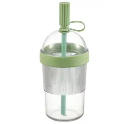 Reusable Coffee Tumbler with Lid and Straw - Ideal for Cold Drinks at Home, Office, or On - the - Go (Green)
