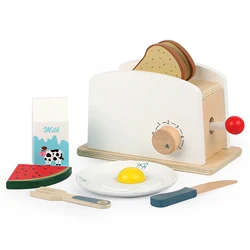 Ensemble de jeu de Simulation Pop Up en bois pour enfants, grille pain, Machine à pain, mélangeur, Kit de cuisson, mélangeur, jouet de rôle de cuisine 