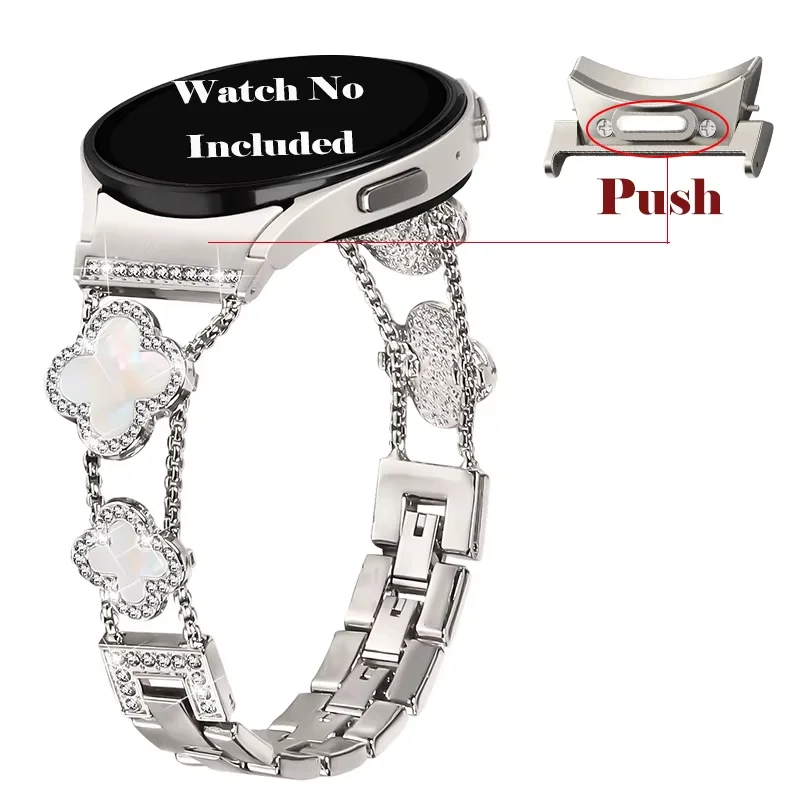 Elegant Stainless Steel Diamond Bracelet Strap