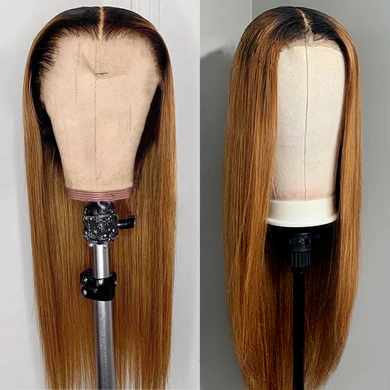 

26 inch Long Soft Ombre Blonde Straight Lace Front Wig For Black Women Baby Hair Pre Plucked Heat Resistant Deep Wave