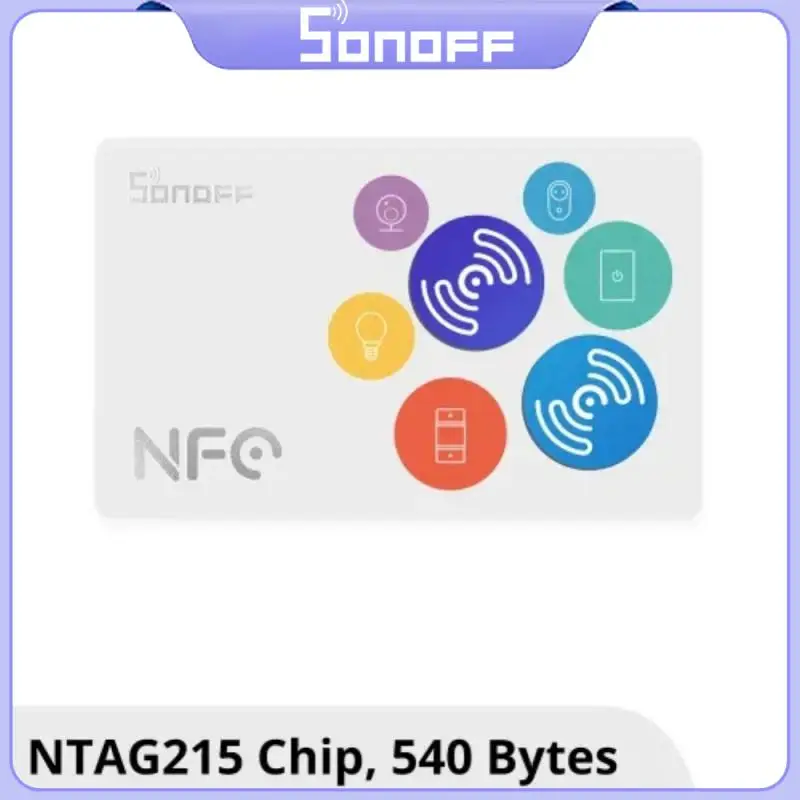 

SONOFF NFC Tag 215 Chip 540 Bytes Smart Tags Automation Shortcuts Tap To Trigger Smart Scene Compatible With NFC-enabled Phones