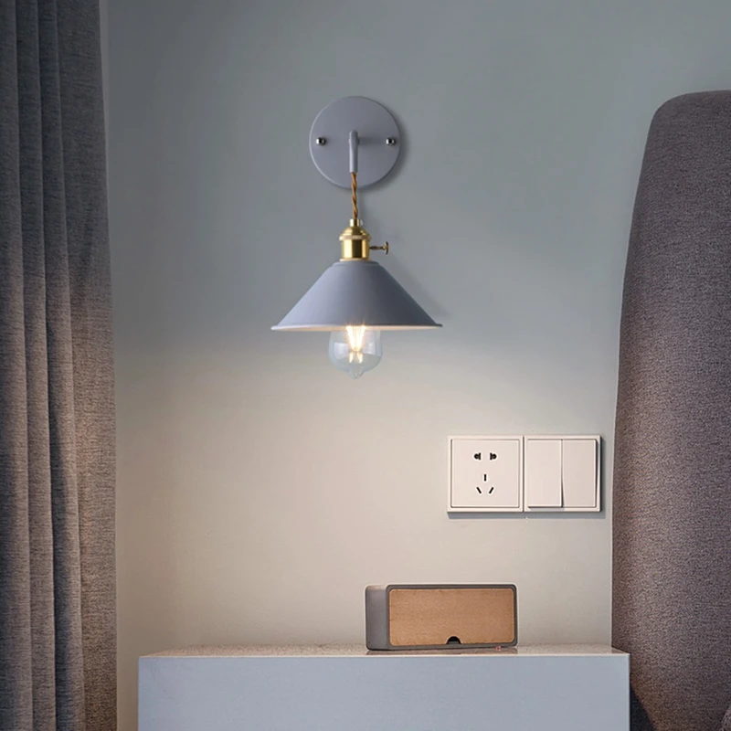 

Modern Gray Wall Lights Home Decor Bedside Wall Lamp Sconce With Switch Fixture