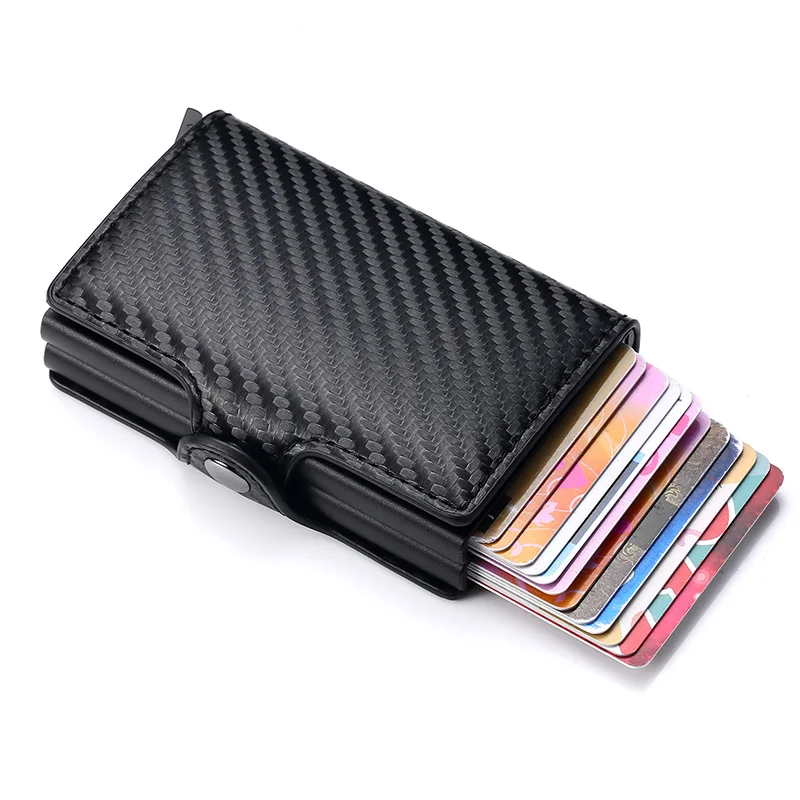 Smart Wallet for Men Business RFID Credit Card Holder Aluminium Double Box Purse Money Clip Slim Wallet credit card holder slim wallet card wallet