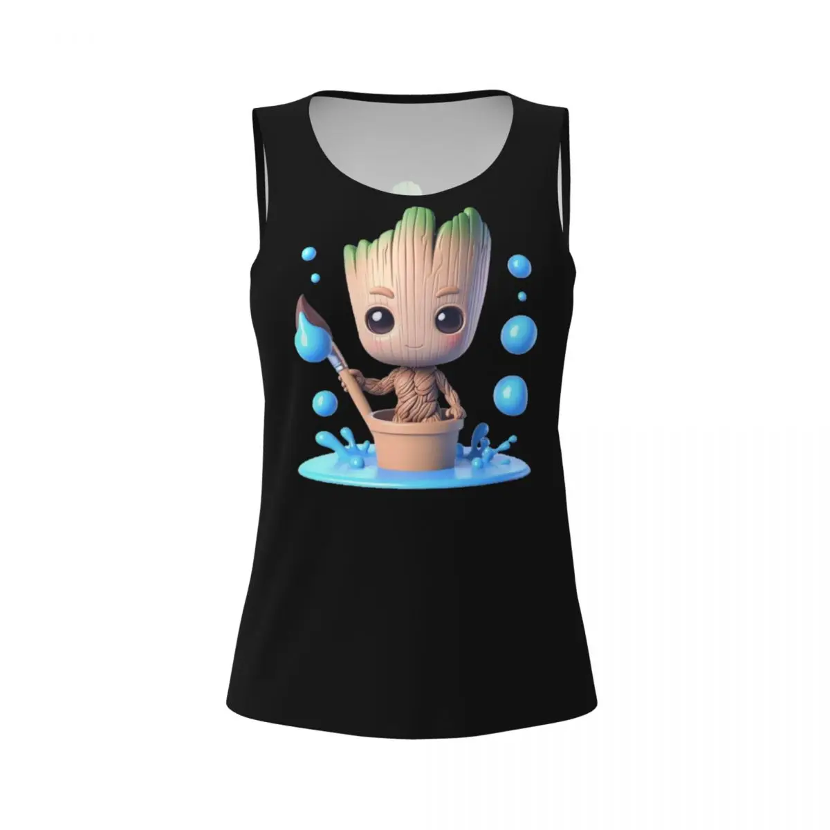 Fashion Anime Action Groot Character Workout Tank Tops Women Cool-Dry Sleeveless Yoga Shirts