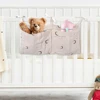 1pc Baby Bedside Hanging Storage Bag Baby Cribs Storage Organizer with Two Pockets,Rainbow Stripes Soft Fabric Storage Organizer 4