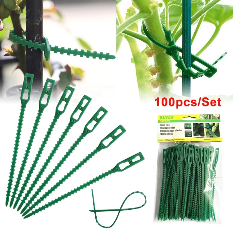 100 Stuks Herbruikbare 13Cm Plastic Plant Ondersteuning Clips Klemmen Voor Planten Opknoping Wijnstok Tuin Kas Groenten Tomaten Clips