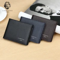 Laorentou Genuine Leather Men's Wallets Driver's License Card Holder Vintage Casual Leather Coin Purse Card Clutch Bag for Men 1