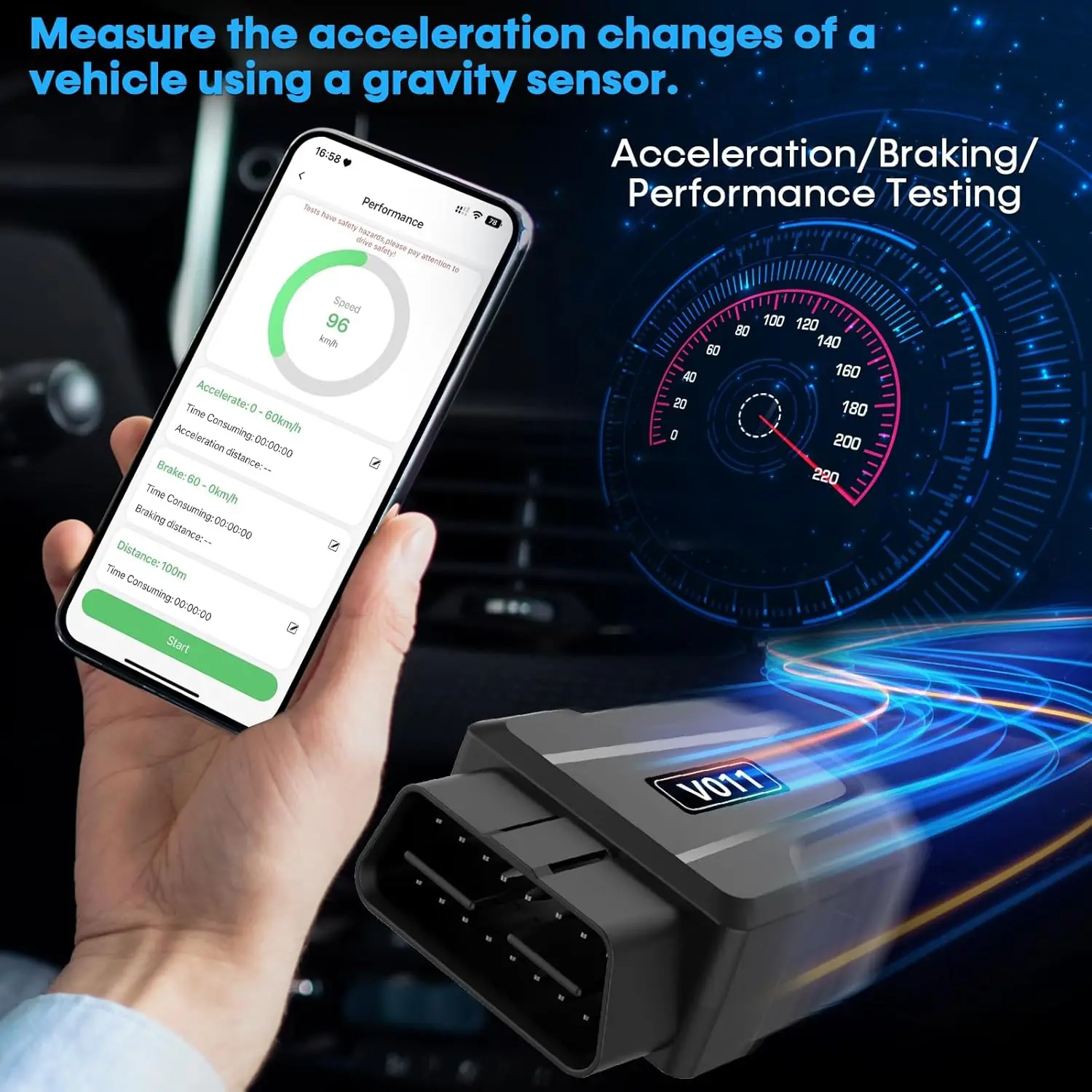 OBD2 Car Diagnostic Tool OBD2 Scanner Error Code Cleaner Tool ELM327 Bluetooth 5.4 Car Scanner for IOS Android V011 Code Reader 5