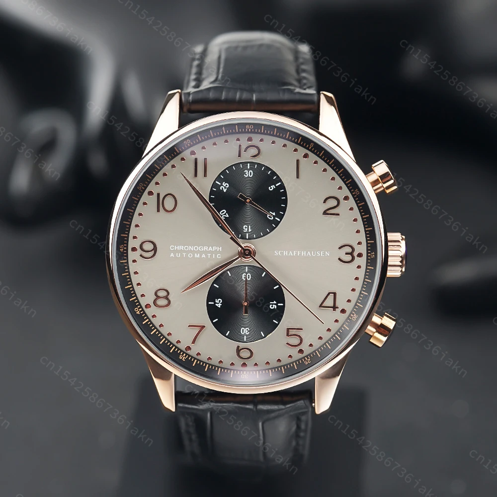 2022 Fashion New Men's Automatic Watch 44mm Sapphire Crystal Glass Stainless Steel Leather Strap Sports Leisure Waterproof