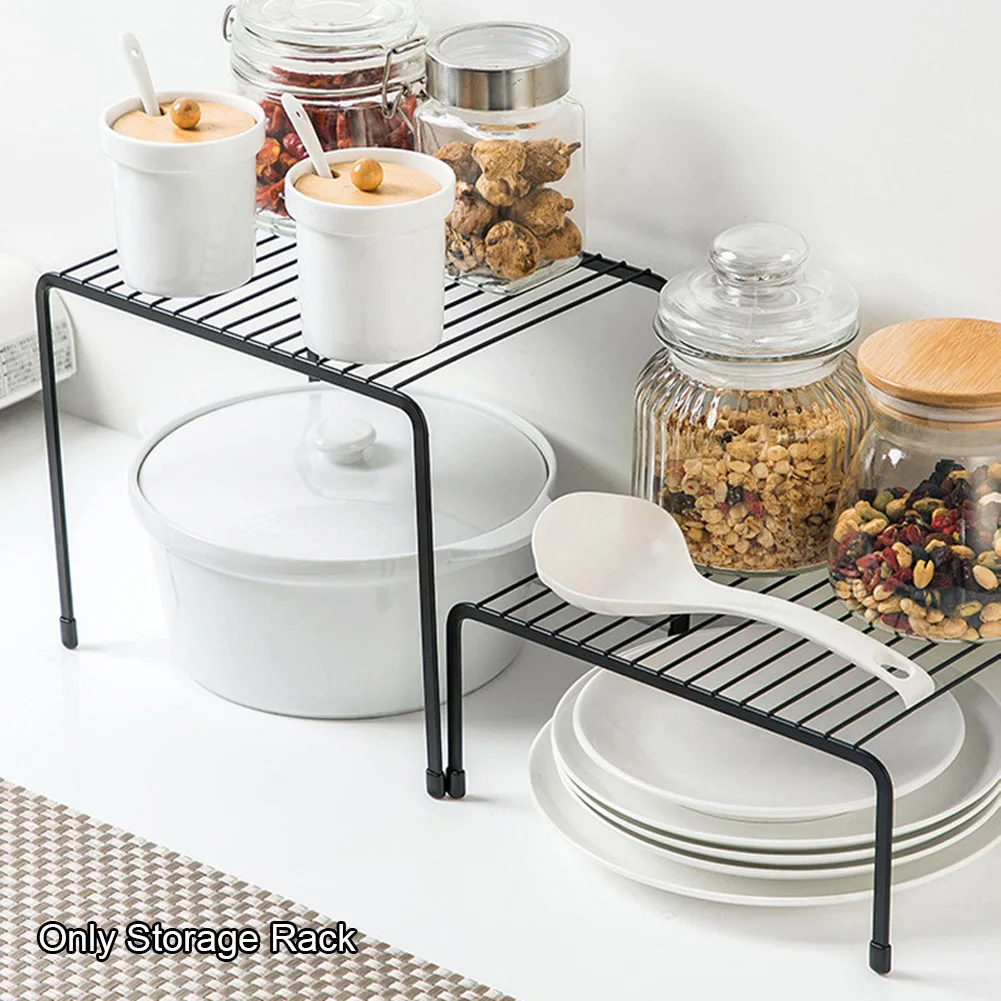 

Closet Shelf Refrigerator Bathroom Plates Storage Rack Kitchen Organizer Jars Single Layer Cups Easy Clean Dish Drying Anti Slip