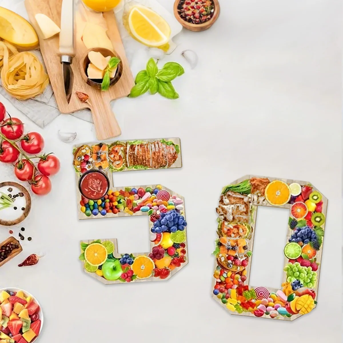 Large Wooden Number Charcuterie Board Fillable Practical Wood Number Serving Tray Decorative Number Food Tray Baby Birthday 6