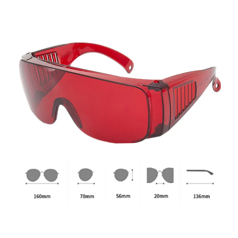 Dental Workplace Eye Protection Glasses Red Tooth Whitening Goggle