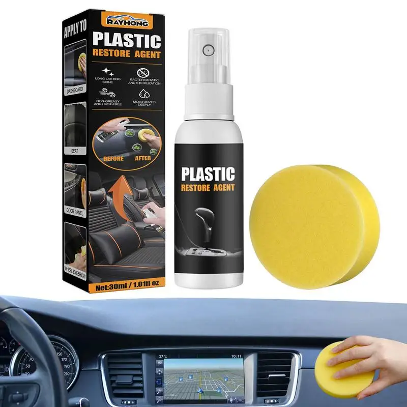 

Car Plating Refurbishing Agent Plastics Refurbishing Agent With Sponge Car Plastics Restorer Interior Cleaning Agent For Car