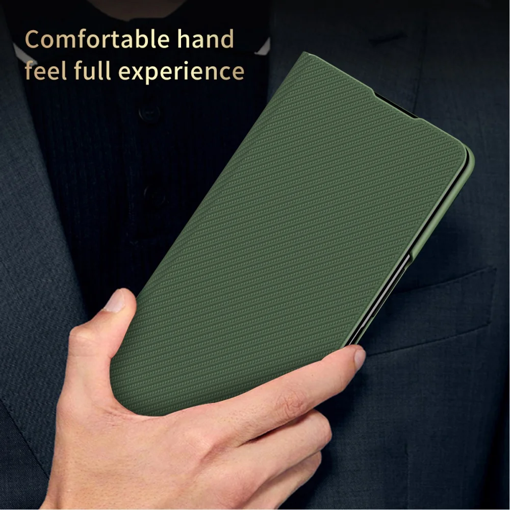 Kevlar Matte Leather Pattern Anti-Fingerprint Folding Business Case