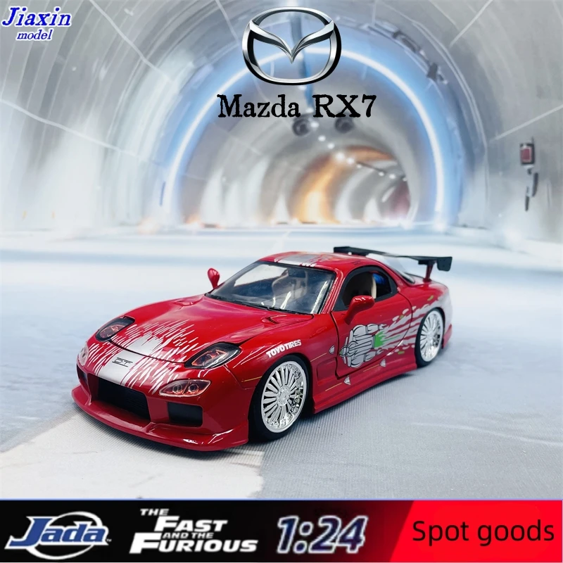 JADA 1:24 Mazda RX7 Supercar Alloy Car Model Diecasts & Toy Vehicles Collect Car Toy Boy Birthday gifts jada 1 24 nissan gtr r35 paul toy alloy car diecasts