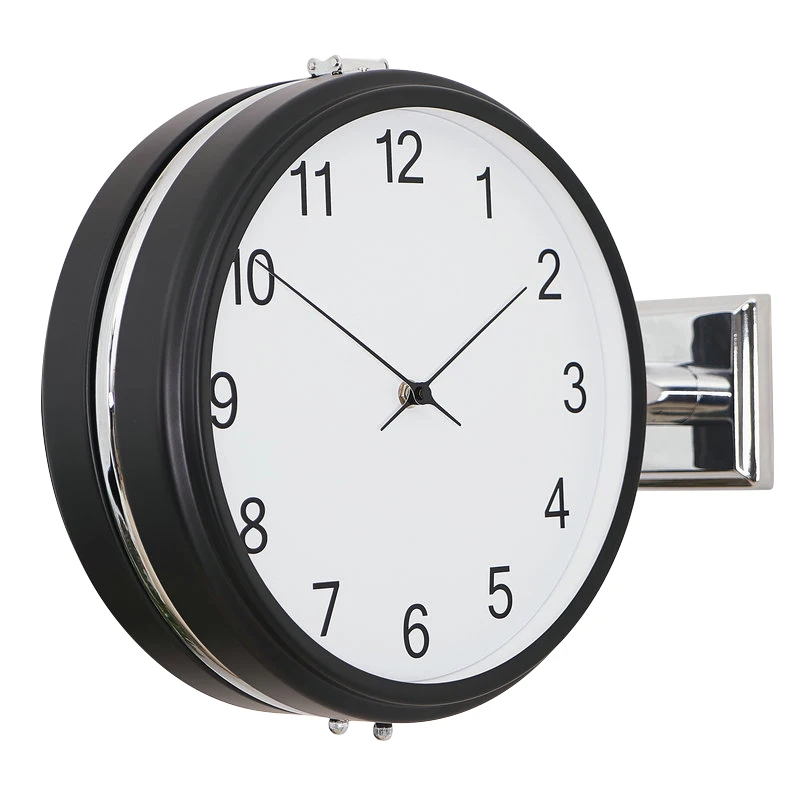 Nordic Modern Wall Clock Metal Luxury Large Doublesided Clocks Living
